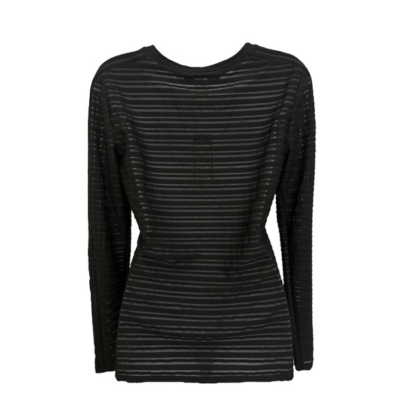 NWT BCBGMaxazria Sheer Black Striped Top, M - Picture 8 of 9